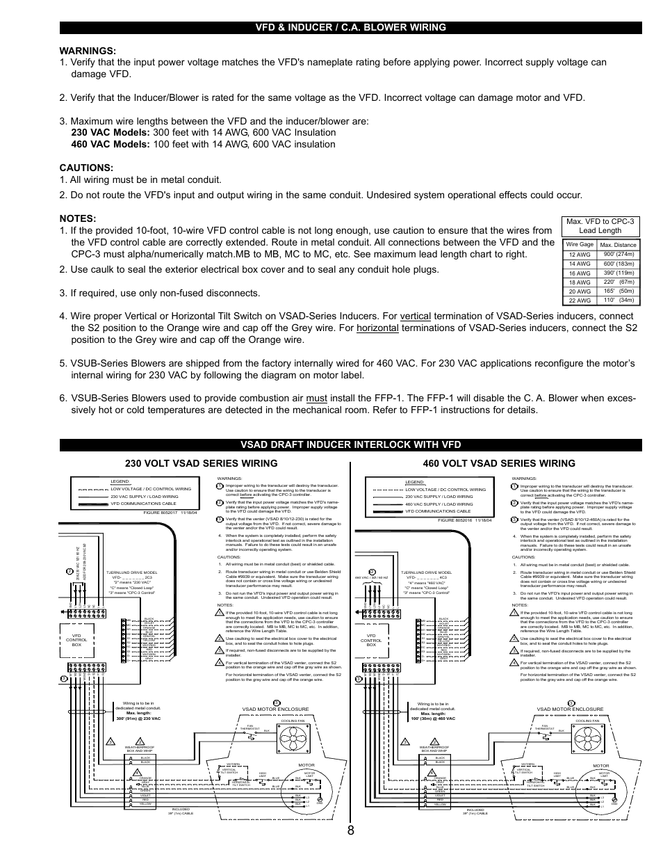 Max. vfd to cpc-3 lead length | Tjernlund CPC-3 Constant Pressure Controller Startup Manual 8504125 User Manual | Page 9 / 18