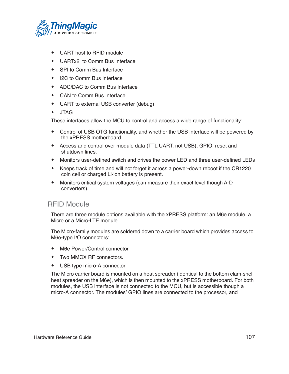 Rfid module | ThingMagic Mercury xPRESS Platform v1.7 User Manual | Page 107 / 144