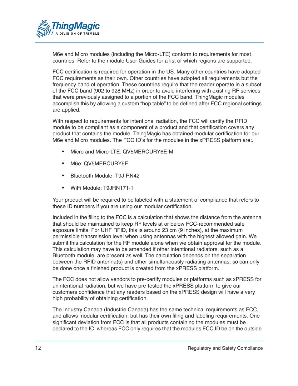 ThingMagic Mercury xPRESS Platform v1.7 User Manual | Page 12 / 144