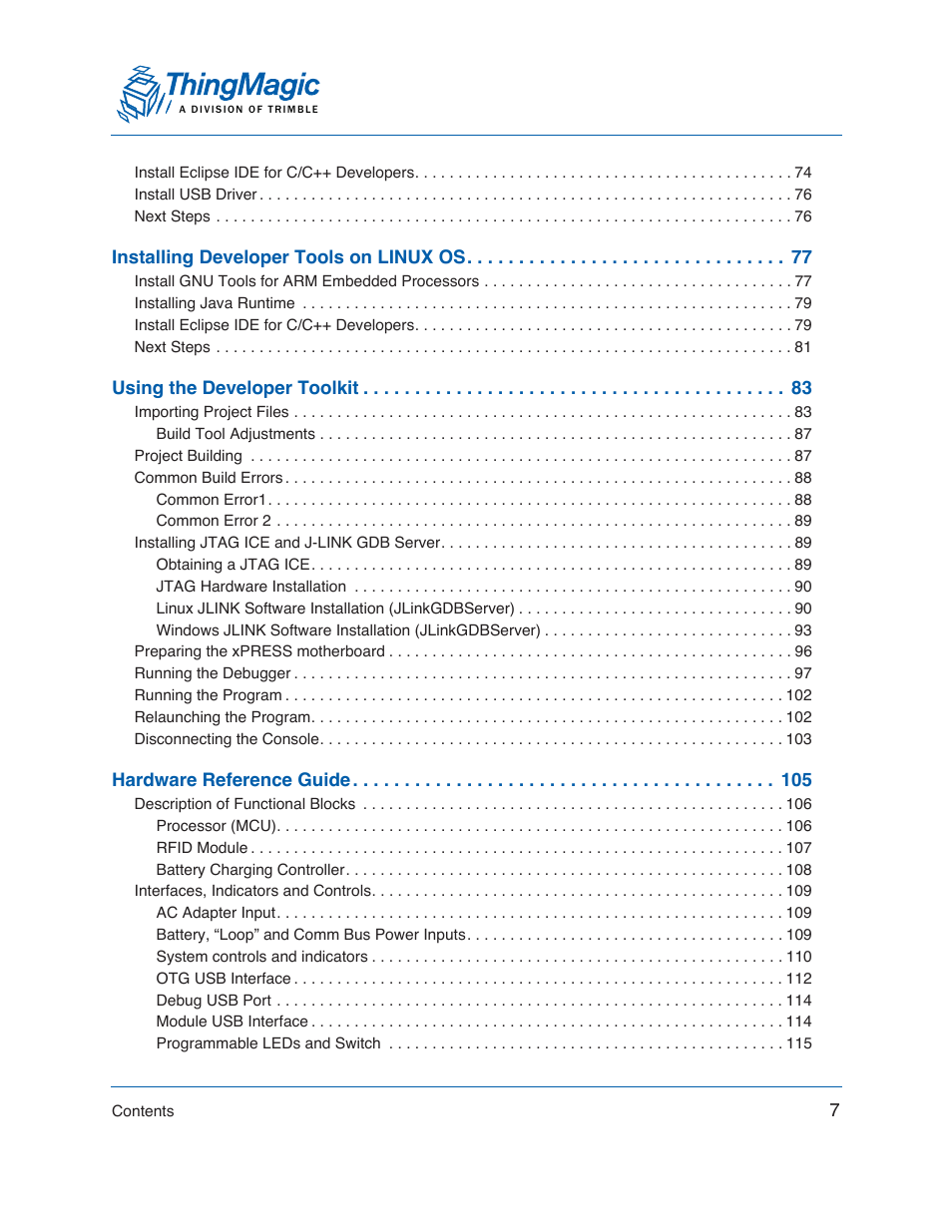 ThingMagic Mercury xPRESS Platform v1.7 User Manual | Page 7 / 144