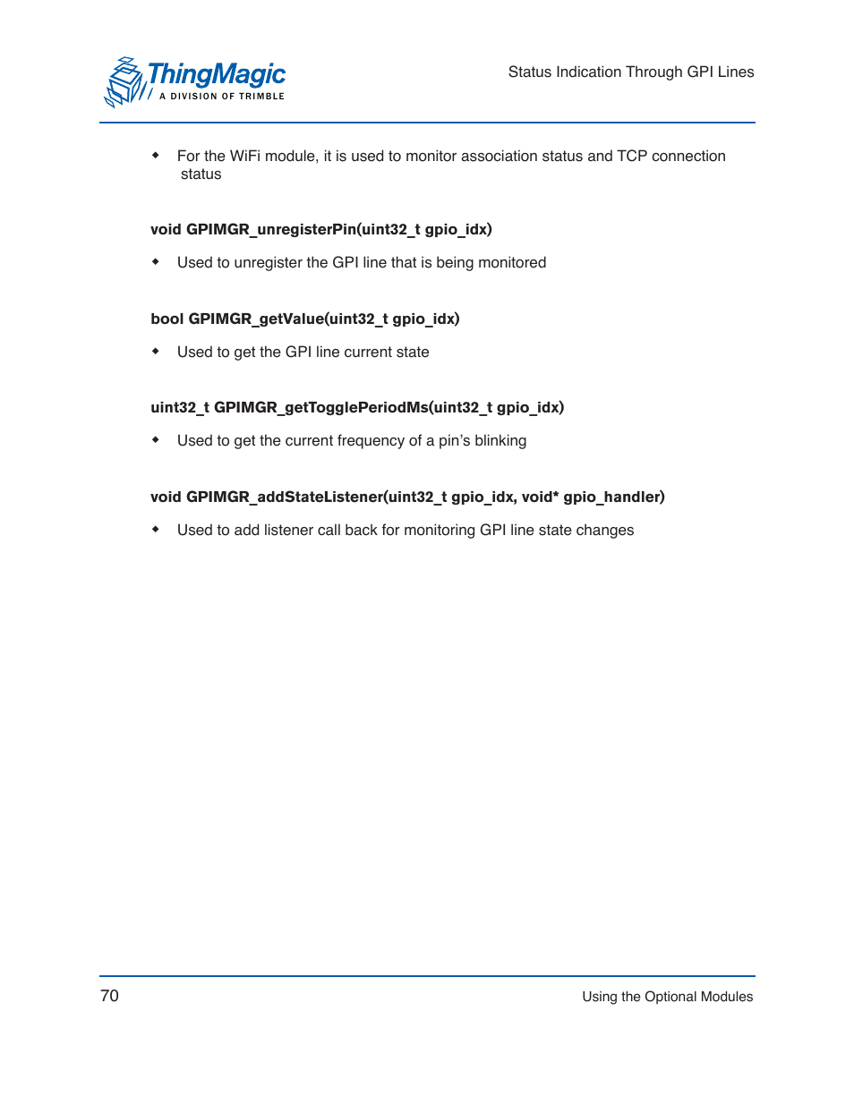 ThingMagic Mercury xPRESS Platform v1.7 User Manual | Page 70 / 144