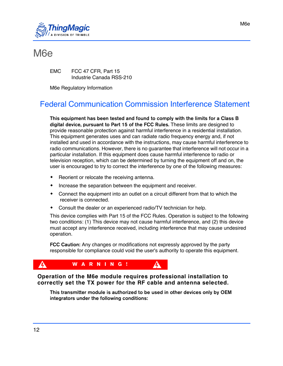 ThingMagic M6e User Manual | Page 12 / 100