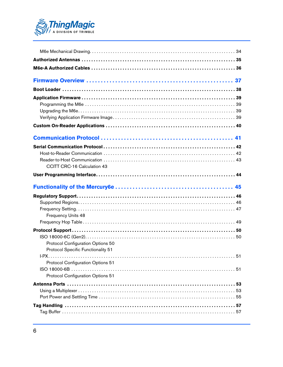 ThingMagic M6e User Manual | Page 6 / 100