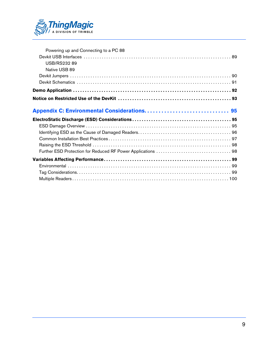 ThingMagic M6e User Manual | Page 9 / 100