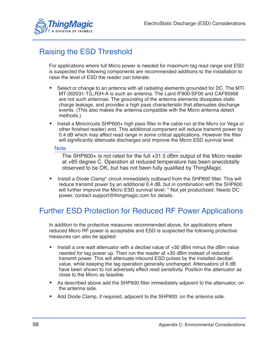 Raising the esd threshold | ThingMagic Micro Hardware User Manual | Page 103 / 105