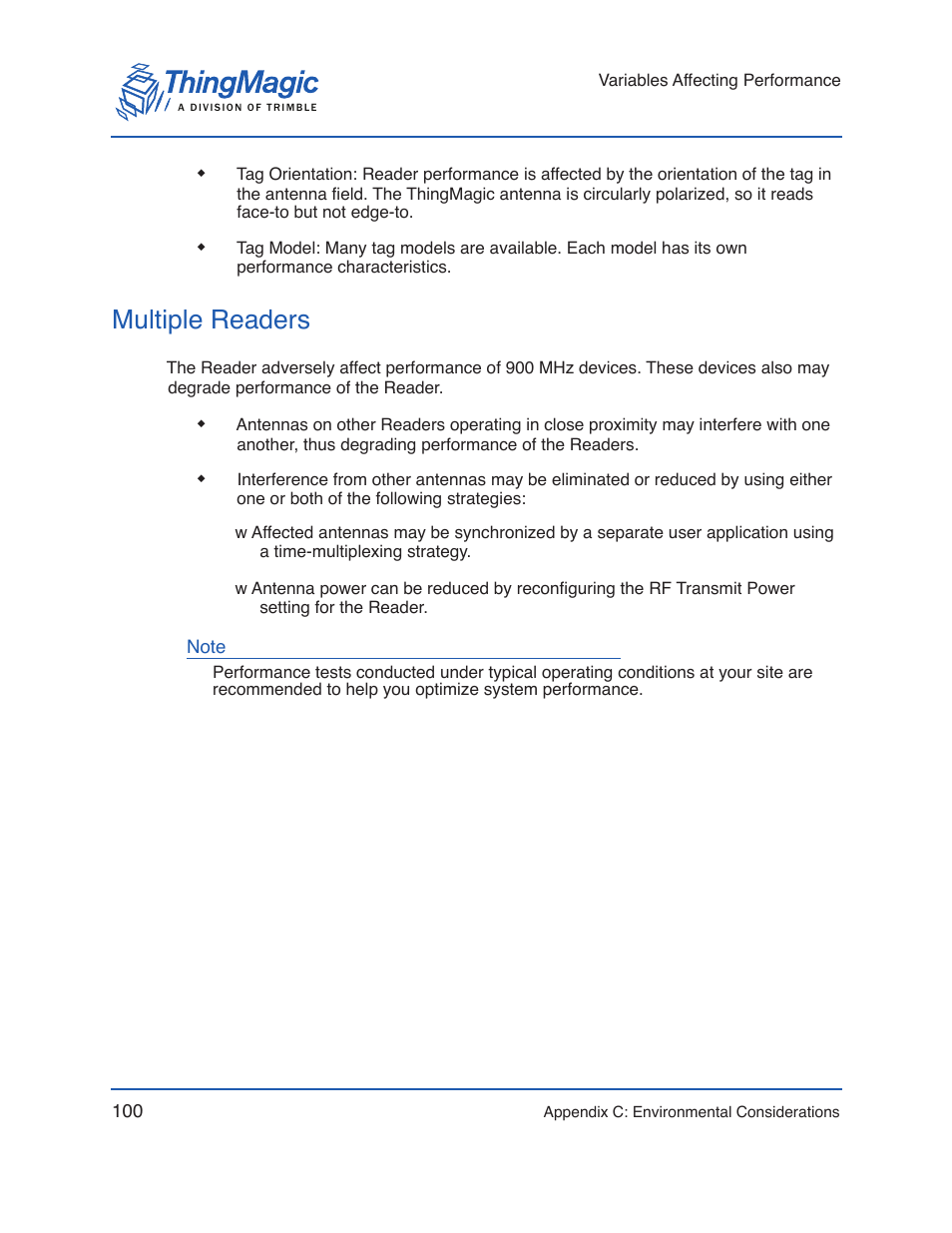 Multiple readers | ThingMagic Micro Hardware User Manual | Page 105 / 105