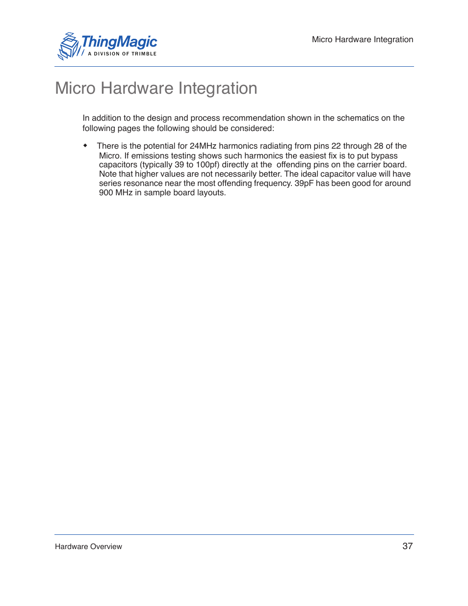 Micro hardware integration | ThingMagic Micro Hardware User Manual | Page 37 / 105