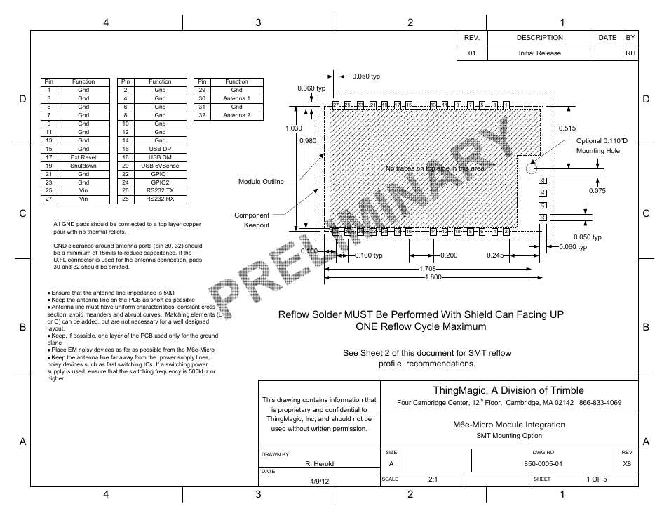 Thingmagic, a division of trimble, M6e-micro module integration | ThingMagic Micro Hardware User Manual | Page 38 / 105