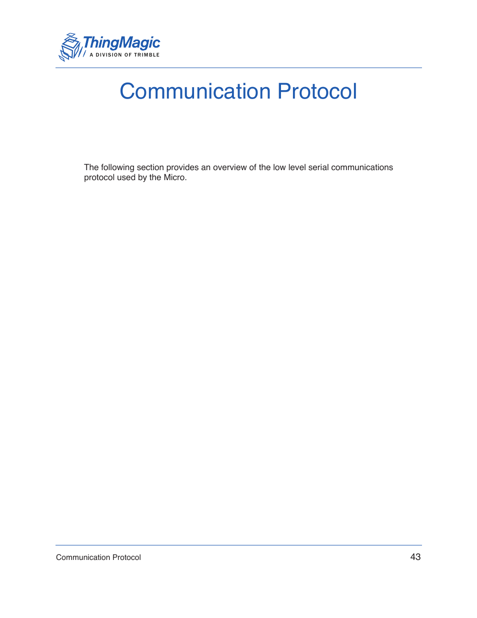 Communication protocol | ThingMagic Micro Hardware User Manual | Page 48 / 105