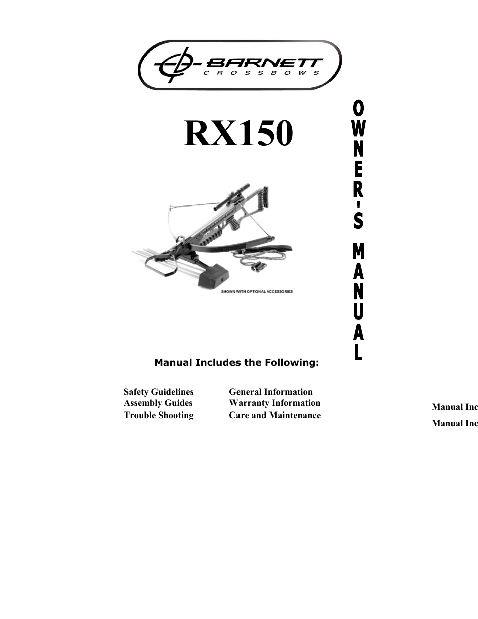 Barnett Engineering RX150 User Manual | 16 pages