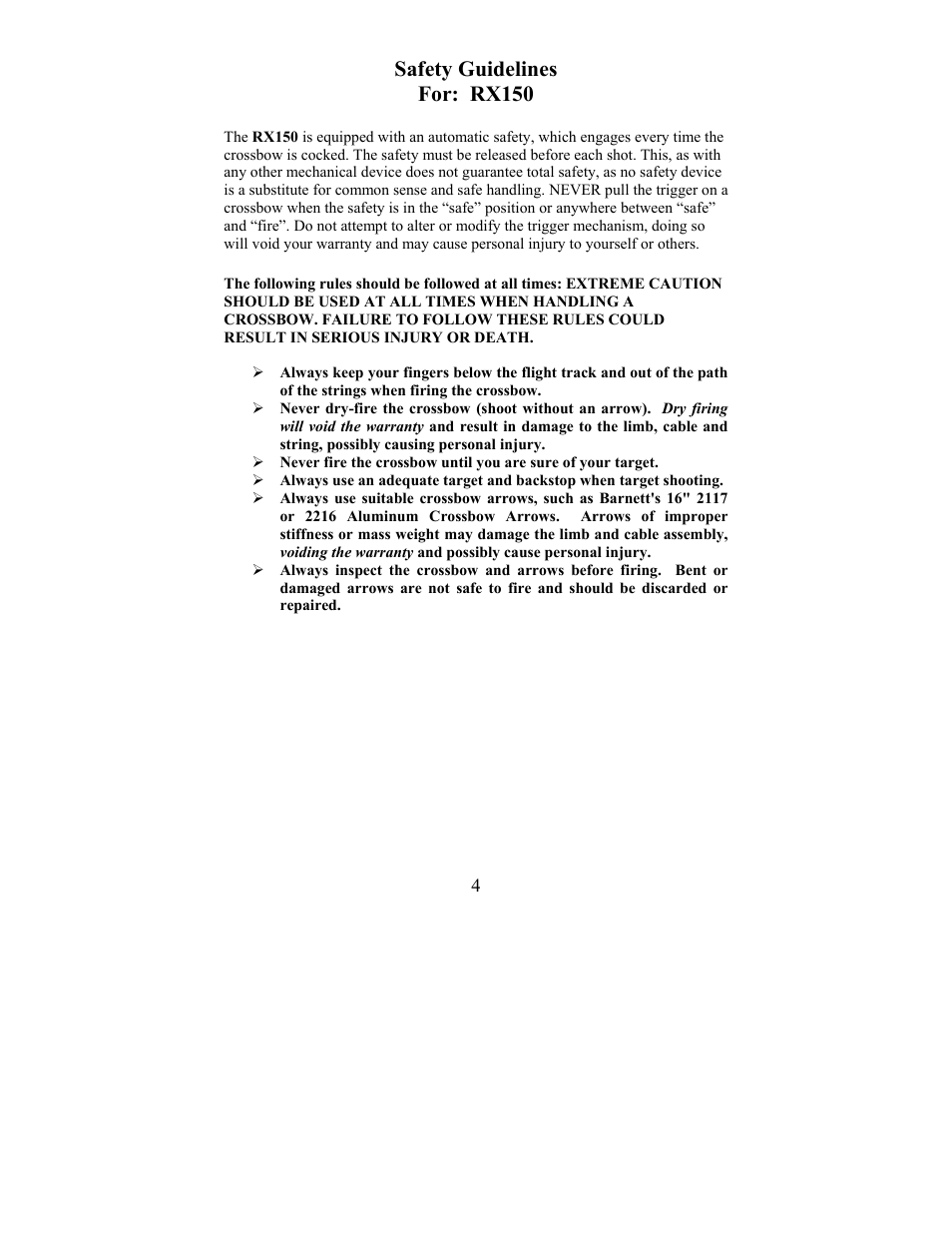 Barnett Engineering RX150 User Manual | Page 4 / 16