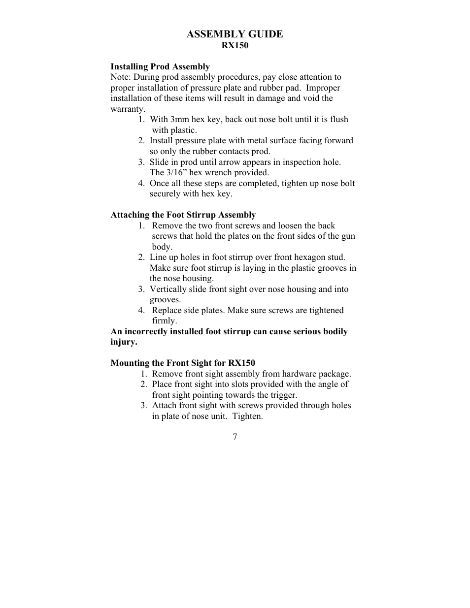 Barnett Engineering RX150 User Manual | Page 7 / 16