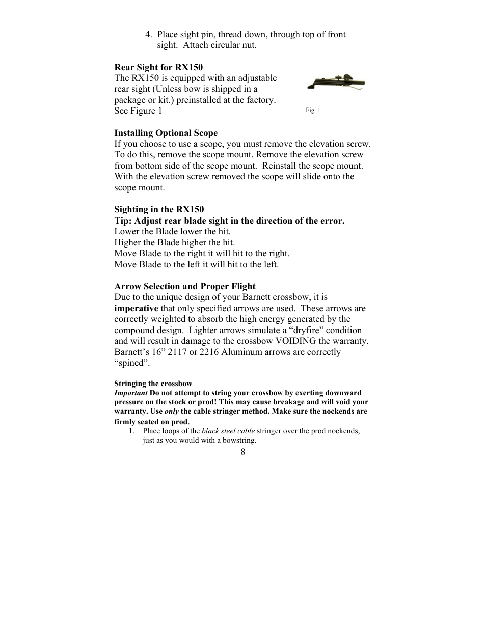 Barnett Engineering RX150 User Manual | Page 8 / 16