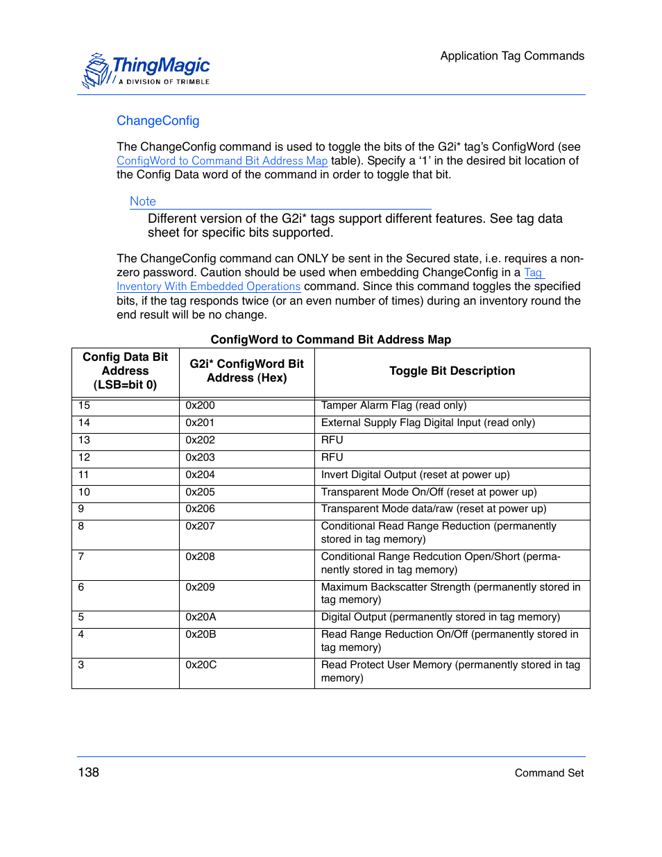 Changeconfig | ThingMagic M5e-Compact User Manual | Page 138 / 252
