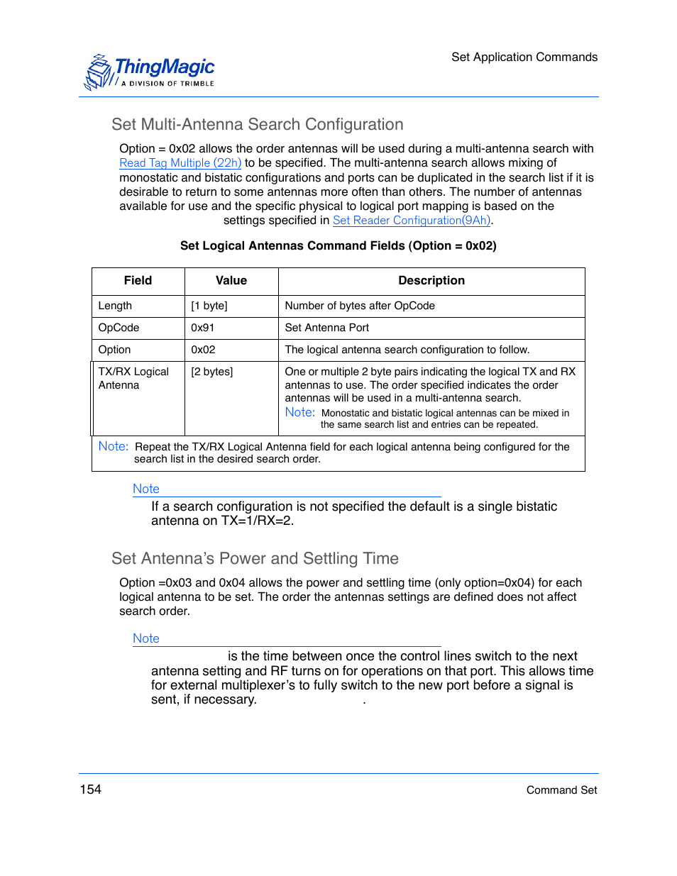 Set multi-antenna search configuration, Set antenna’s power and settling time, Set antenna’s power | And settling time, Set multi-antenna, Search configuration | ThingMagic M5e-Compact User Manual | Page 154 / 252