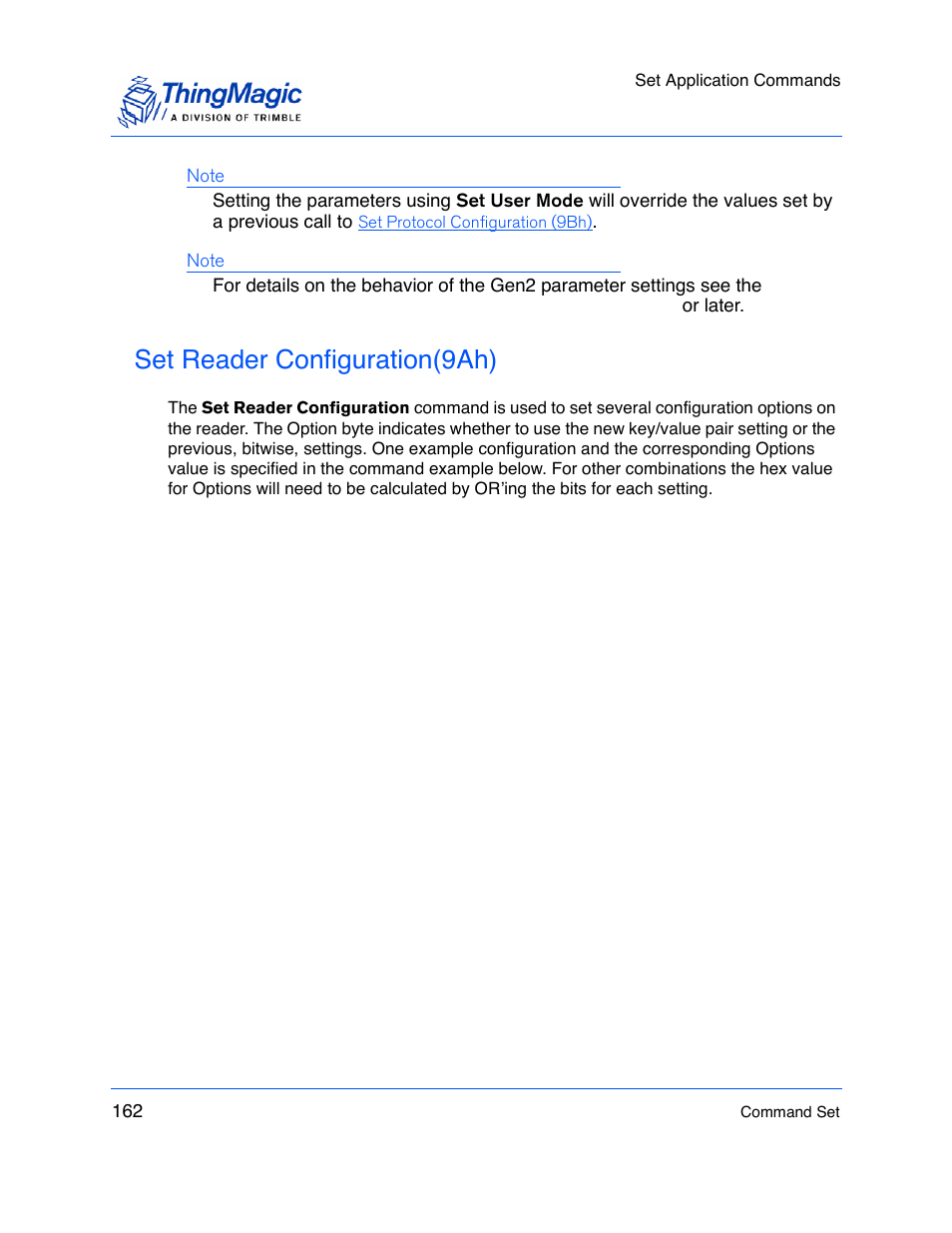 Set reader configuration(9ah) | ThingMagic M5e-Compact User Manual | Page 162 / 252