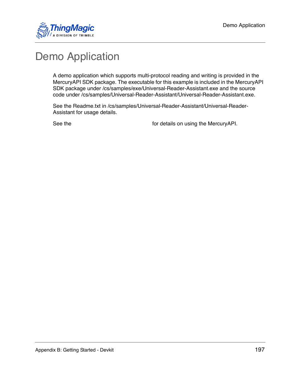 Demo application | ThingMagic M5e-Compact User Manual | Page 197 / 252