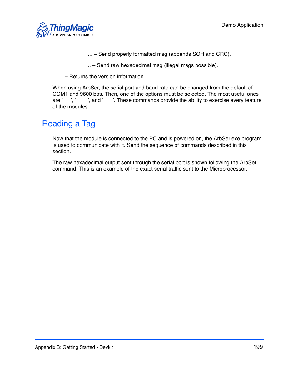 Reading a tag | ThingMagic M5e-Compact User Manual | Page 199 / 252