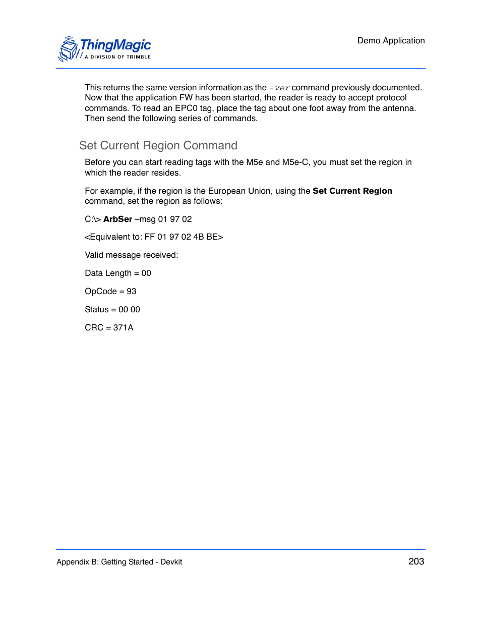 Set current region command | ThingMagic M5e-Compact User Manual | Page 203 / 252