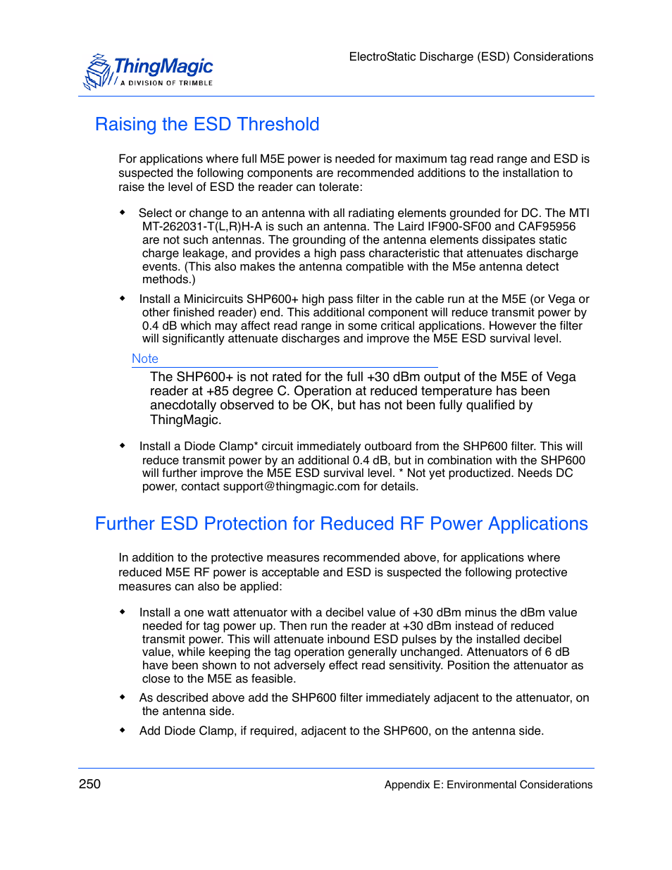 Raising the esd threshold | ThingMagic M5e-Compact User Manual | Page 250 / 252