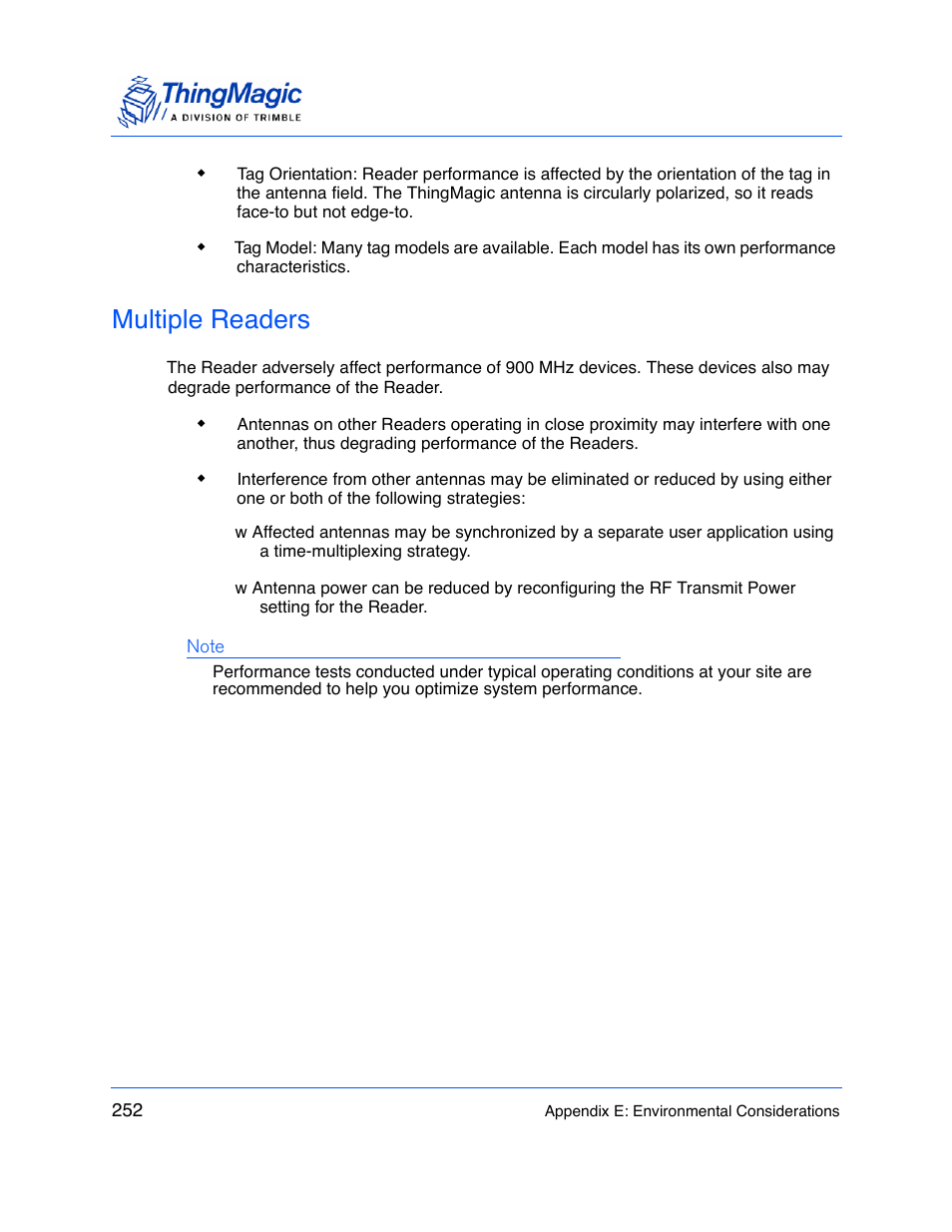 Multiple readers | ThingMagic M5e-Compact User Manual | Page 252 / 252