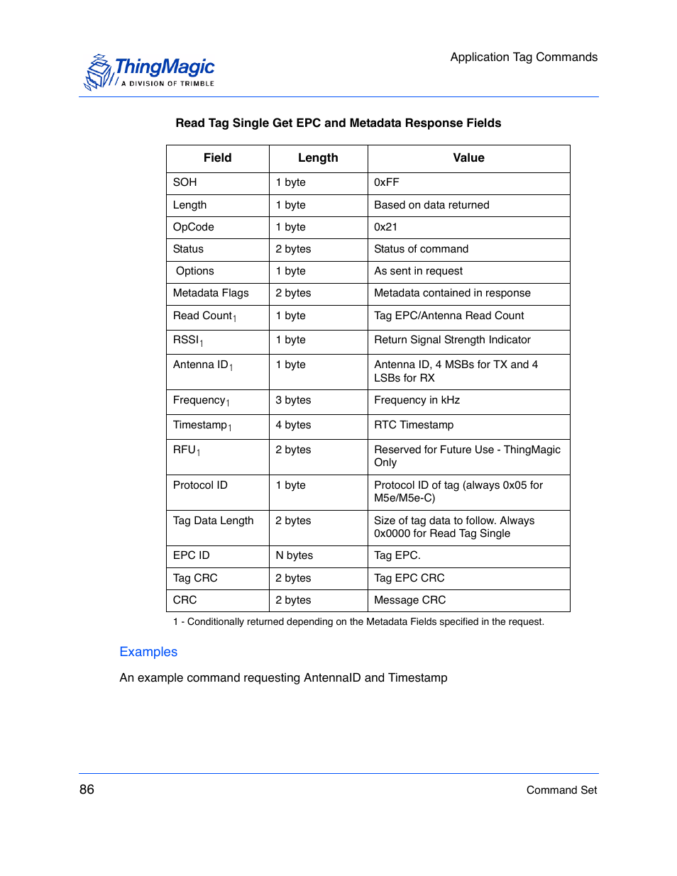 Examples | ThingMagic M5e-Compact User Manual | Page 86 / 252