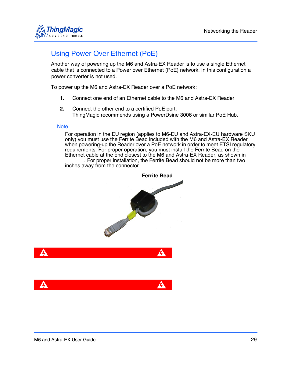 Using power over ethernet (poe), Using power over ethernet (poe) 29 | ThingMagic Astra-EX User Manual | Page 29 / 90