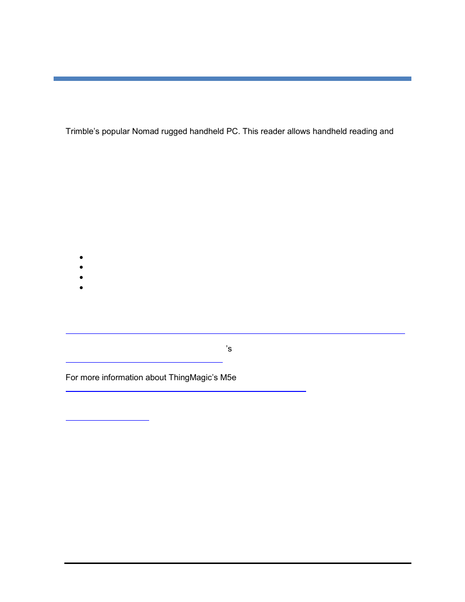 Nomad rfid reader setup guide, Introduction to the nomad rfid reader, Nomad rfid reader hardware | ThingMagic Nomad RFID Setup Guide User Manual | Page 5 / 36
