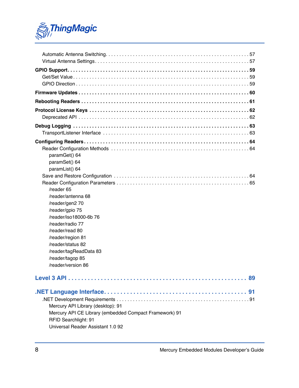 ThingMagic Mercury API v1.23.0 User Manual | Page 8 / 128