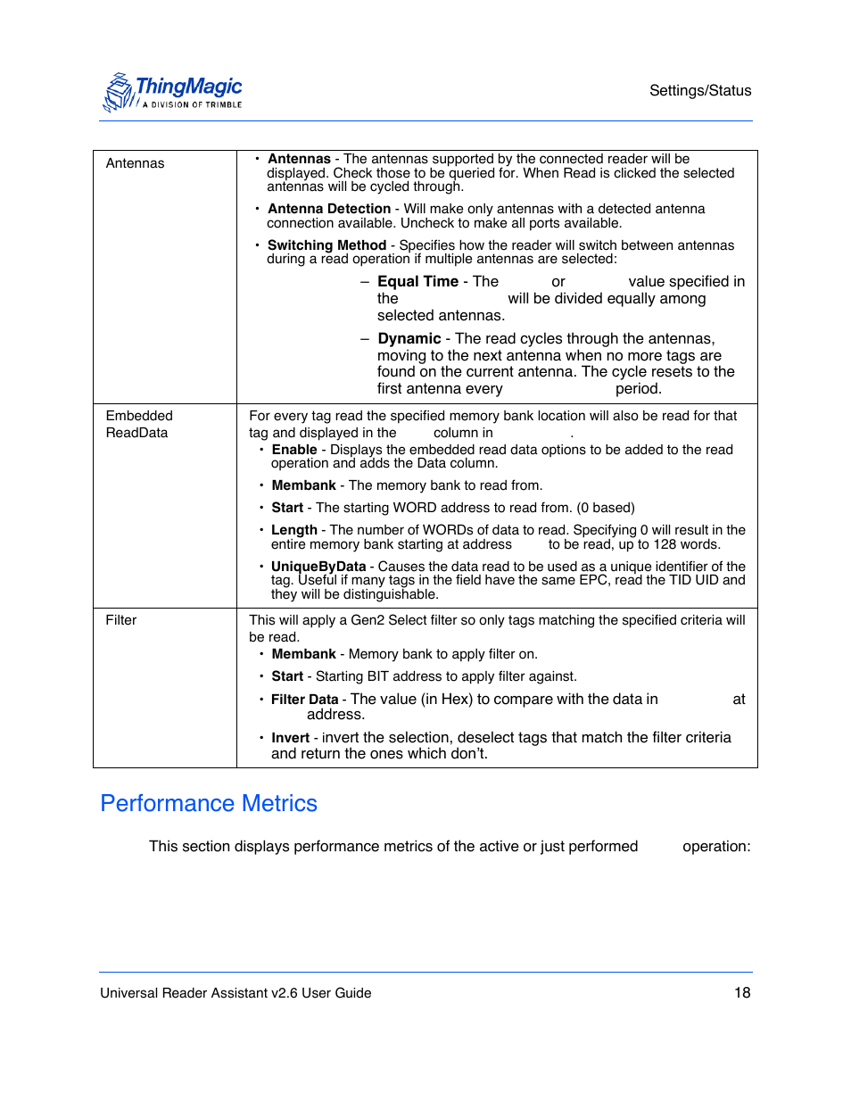 Performance metrics | ThingMagic Universal Reader Assistant 2.6 User Manual | Page 18 / 34