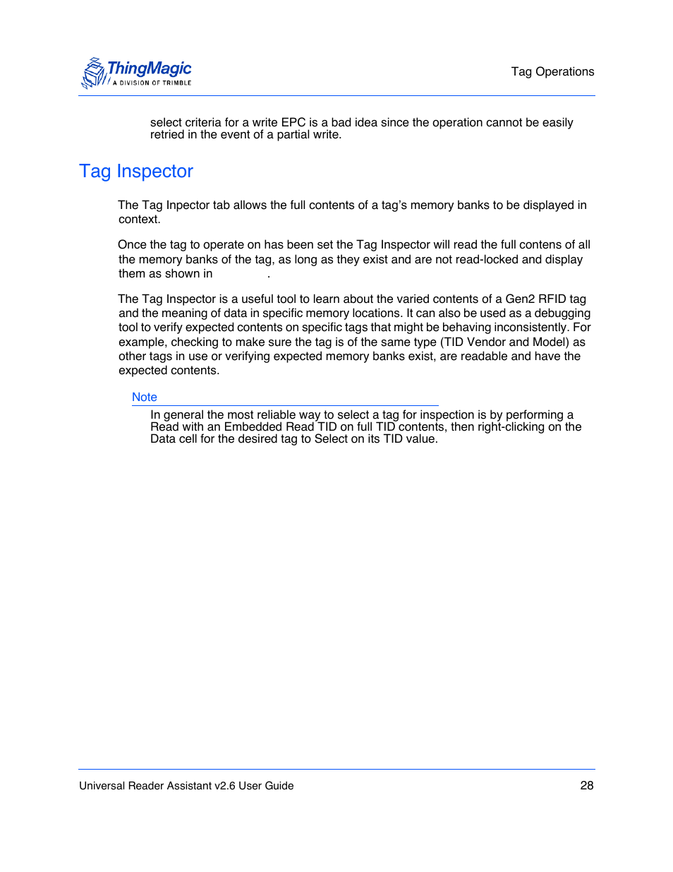 Tag inspector | ThingMagic Universal Reader Assistant 2.6 User Manual | Page 28 / 34