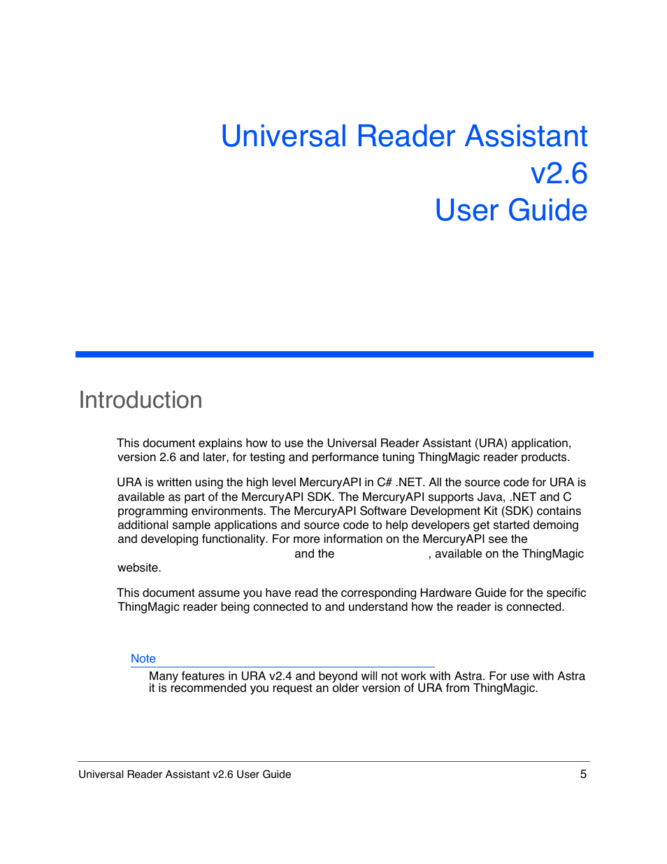 ThingMagic Universal Reader Assistant 2.6 User Manual | Page 5 / 34