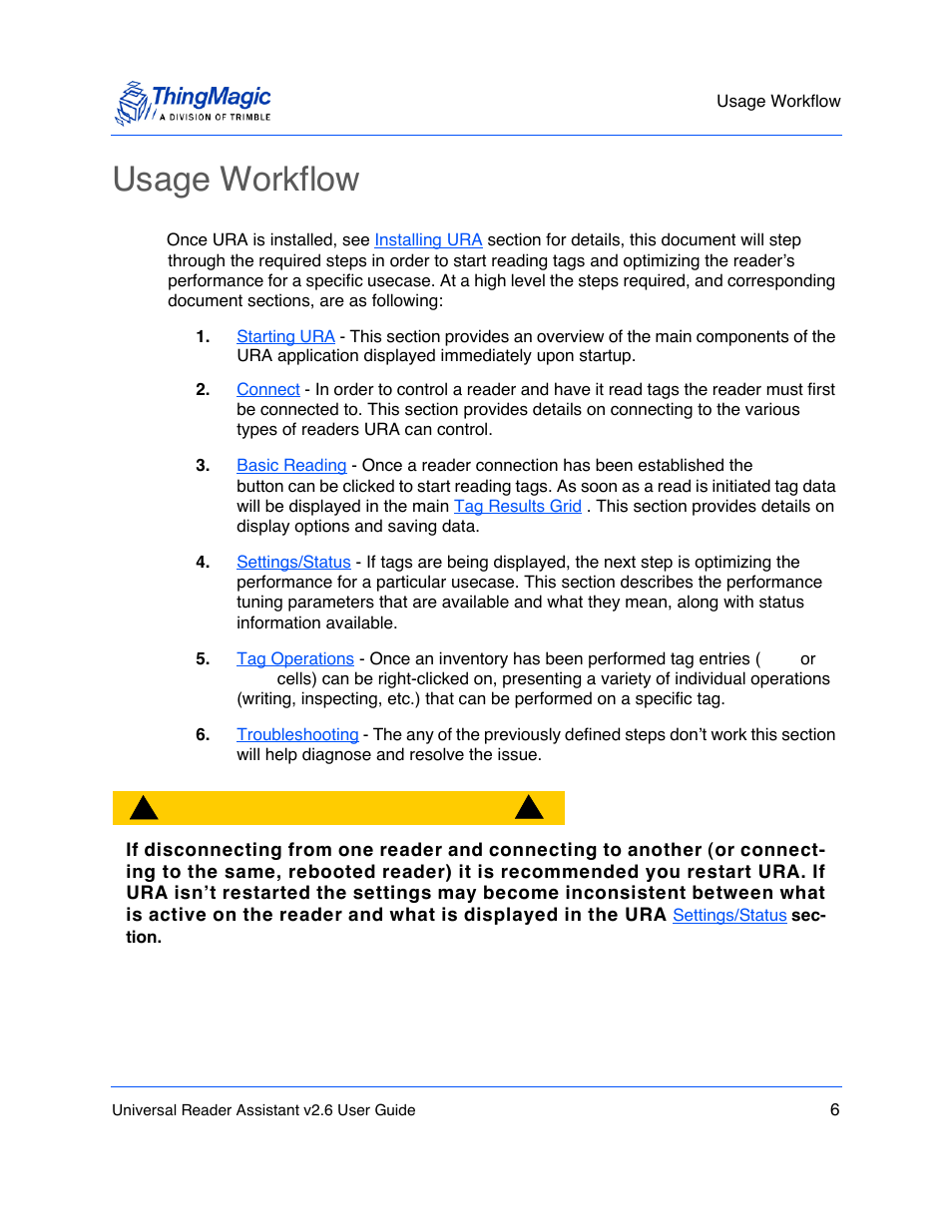 Usage workflow | ThingMagic Universal Reader Assistant 2.6 User Manual | Page 6 / 34