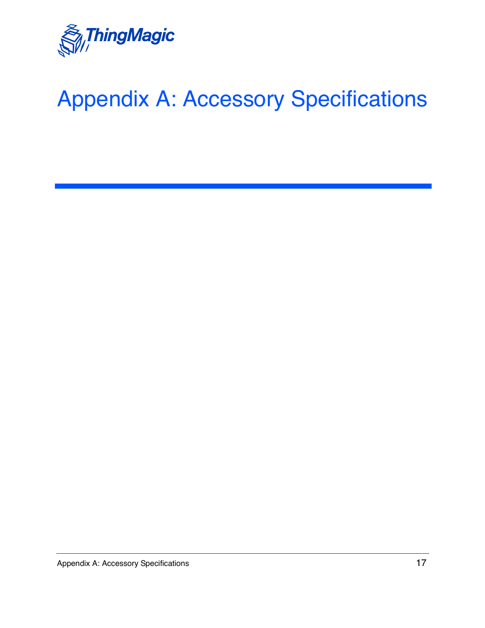 Appendix a: accessory specifications | ThingMagic M5e User Manual | Page 18 / 21