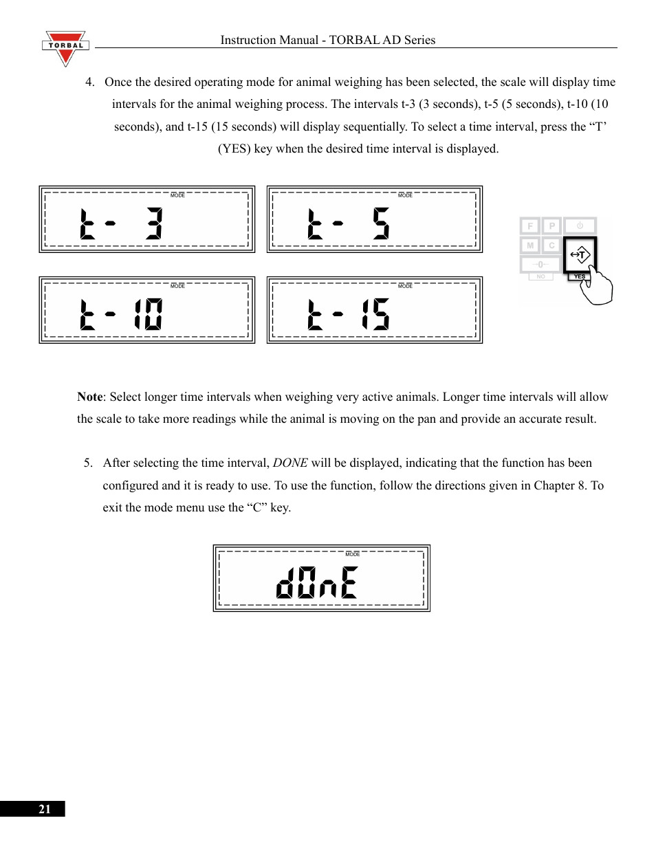 Torbal AD50 Series Manual User Manual | Page 21 / 67