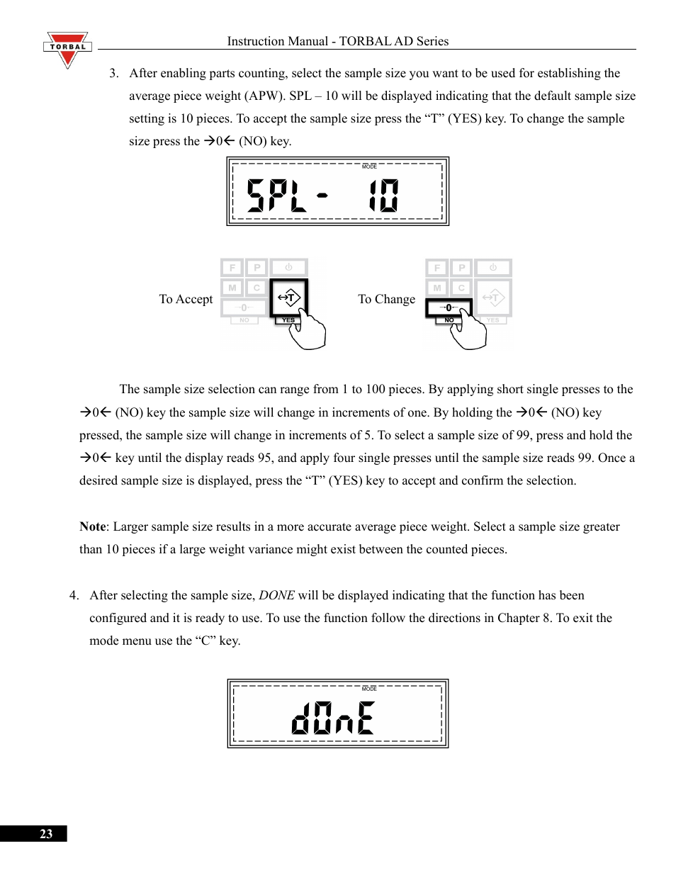 Torbal AD50 Series Manual User Manual | Page 23 / 67