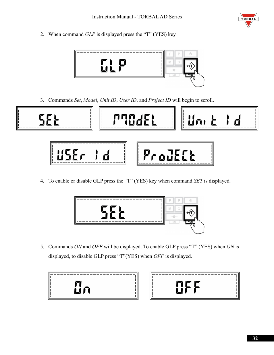 Torbal AD50 Series Manual User Manual | Page 32 / 67