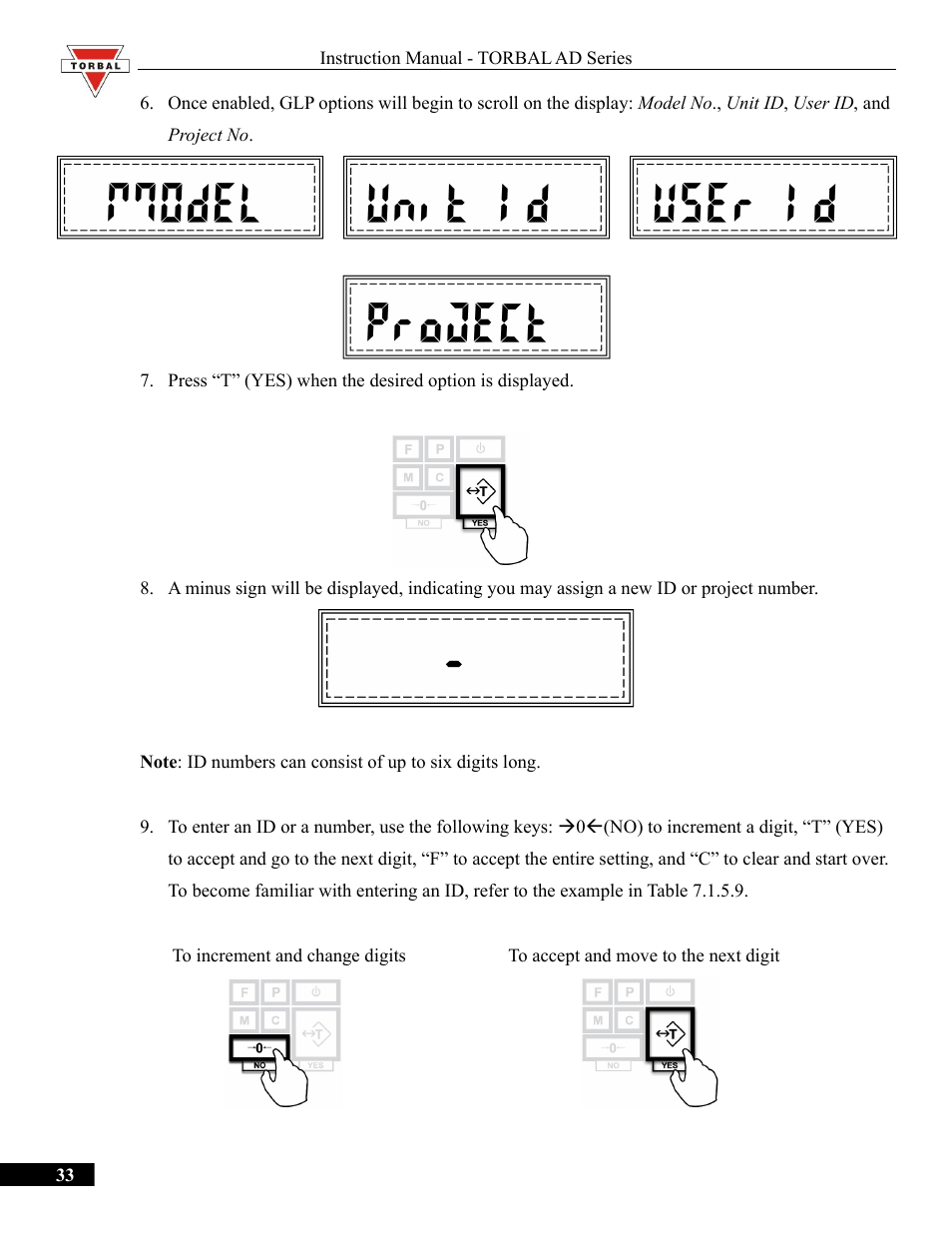 Torbal AD50 Series Manual User Manual | Page 33 / 67