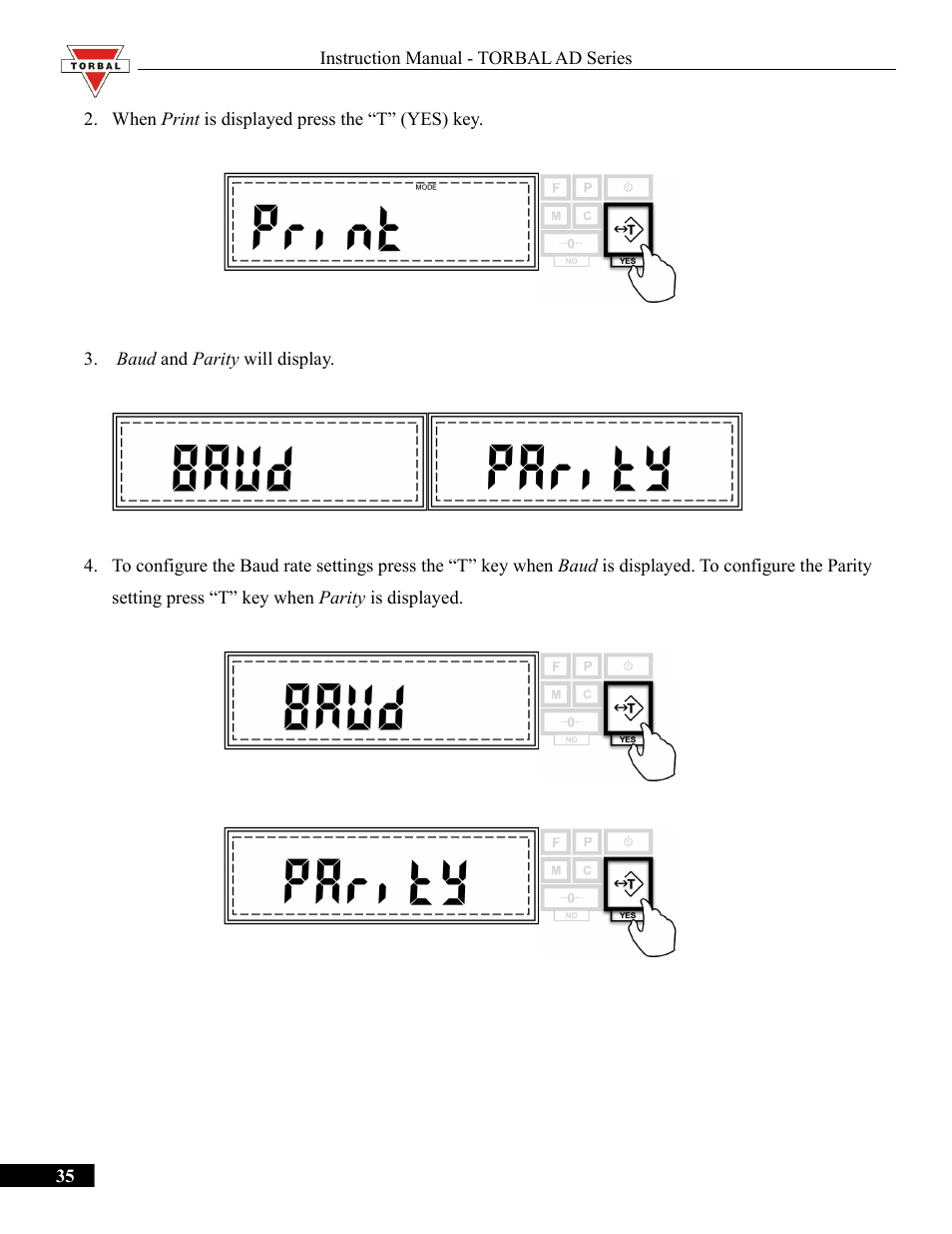 Torbal AD50 Series Manual User Manual | Page 35 / 67