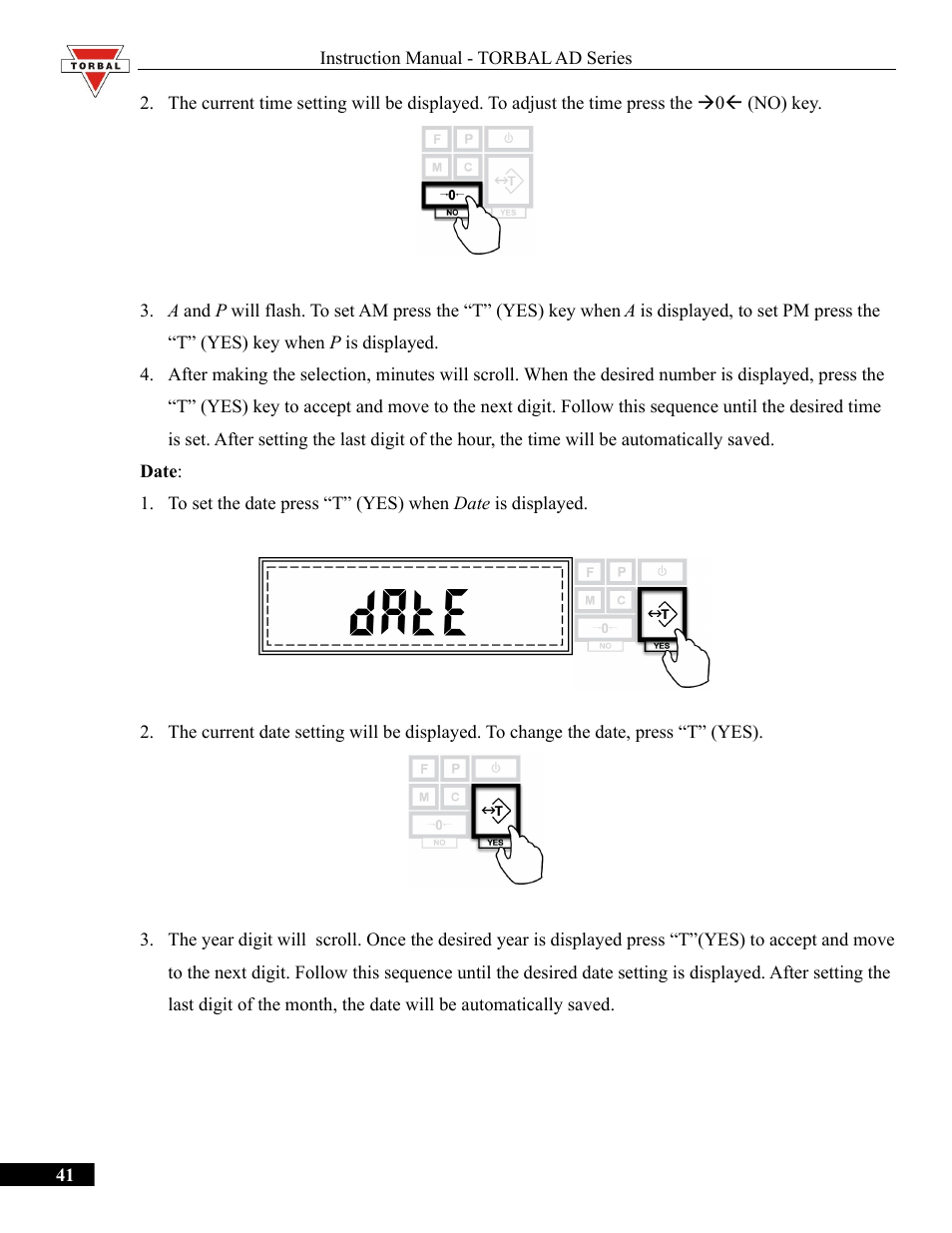 Torbal AD50 Series Manual User Manual | Page 41 / 67