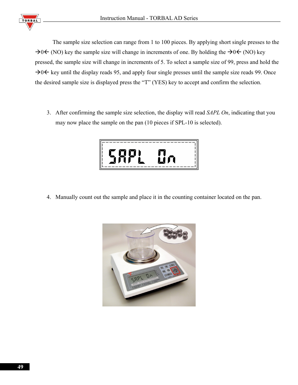 Torbal AD50 Series Manual User Manual | Page 49 / 67
