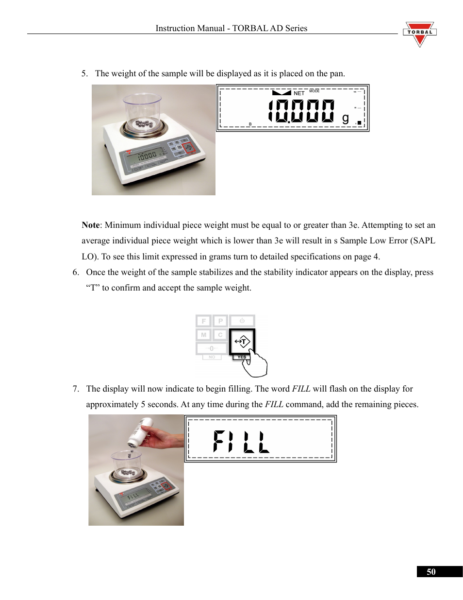 Torbal AD50 Series Manual User Manual | Page 50 / 67