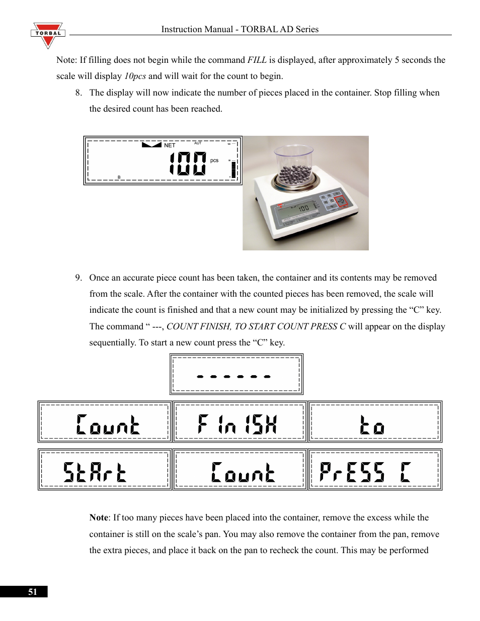 Torbal AD50 Series Manual User Manual | Page 51 / 67