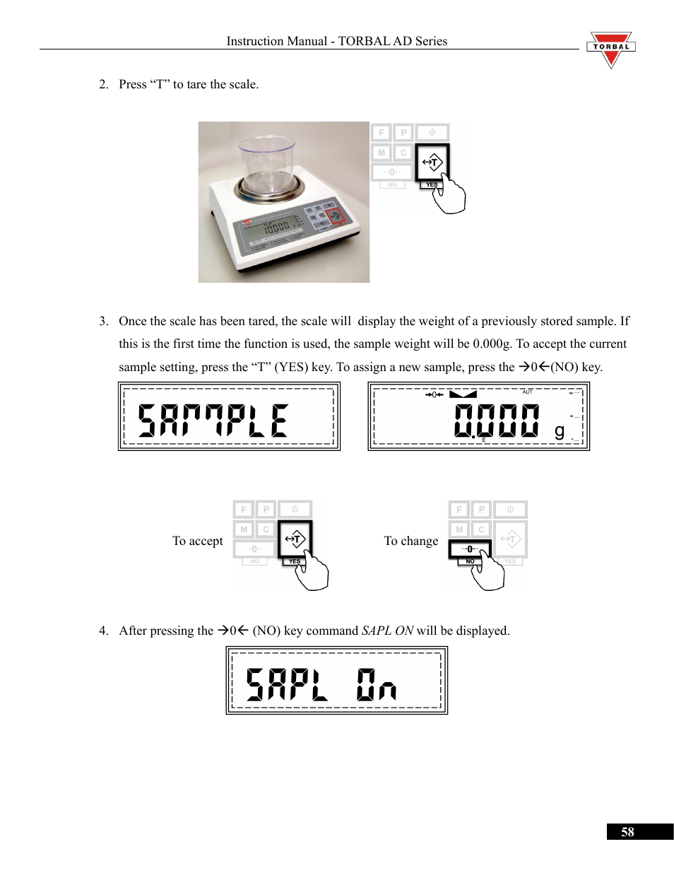 Torbal AD50 Series Manual User Manual | Page 58 / 67