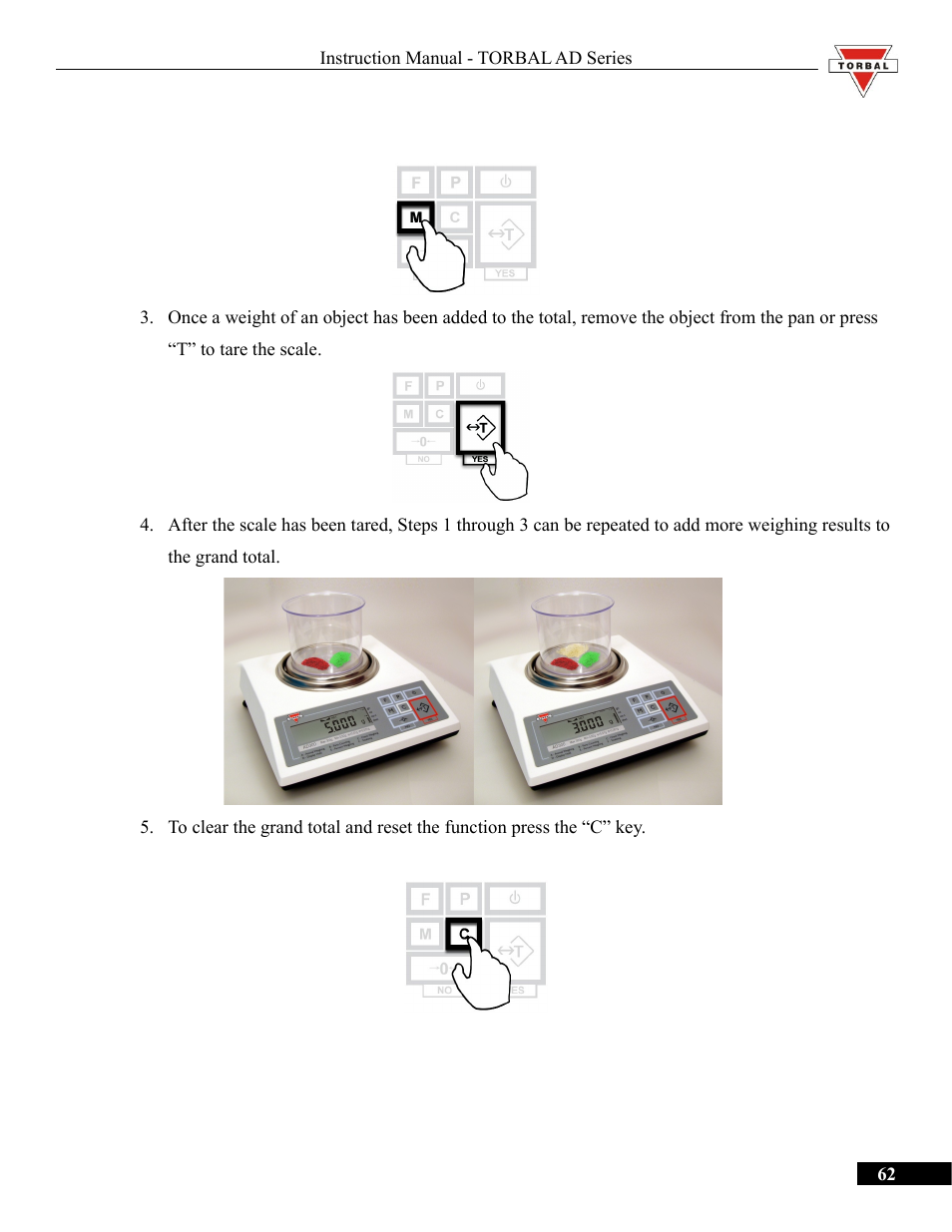 Torbal AD50 Series Manual User Manual | Page 62 / 67