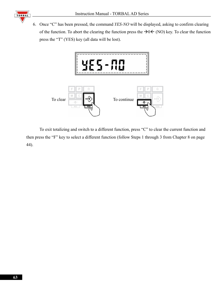 Torbal AD50 Series Manual User Manual | Page 63 / 67