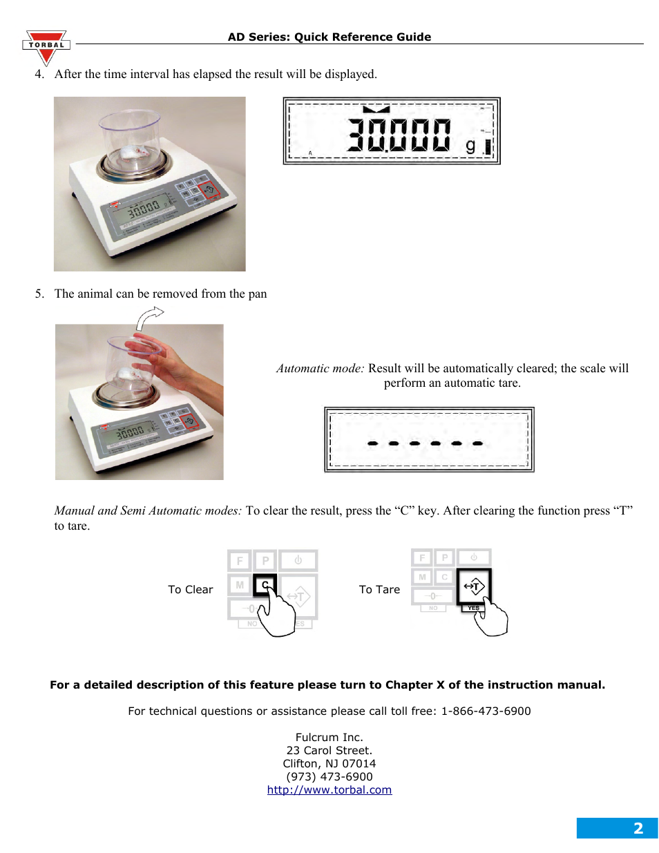 Torbal AD50 Quick Reference Guides User Manual | Page 6 / 12