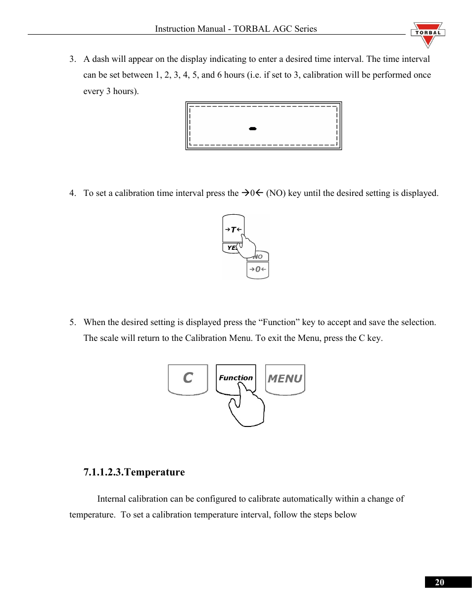 Temperature | Torbal AGC Series Manual User Manual | Page 20 / 75