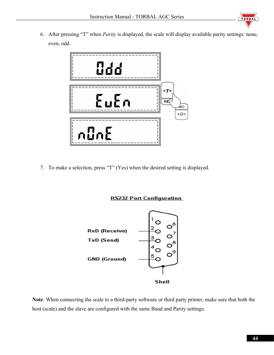 Torbal AGC Series Manual User Manual | Page 44 / 75