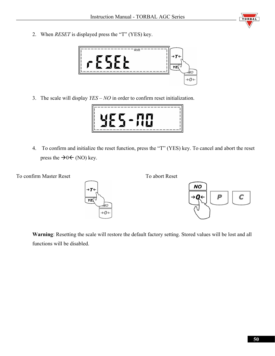 Torbal AGC Series Manual User Manual | Page 50 / 75